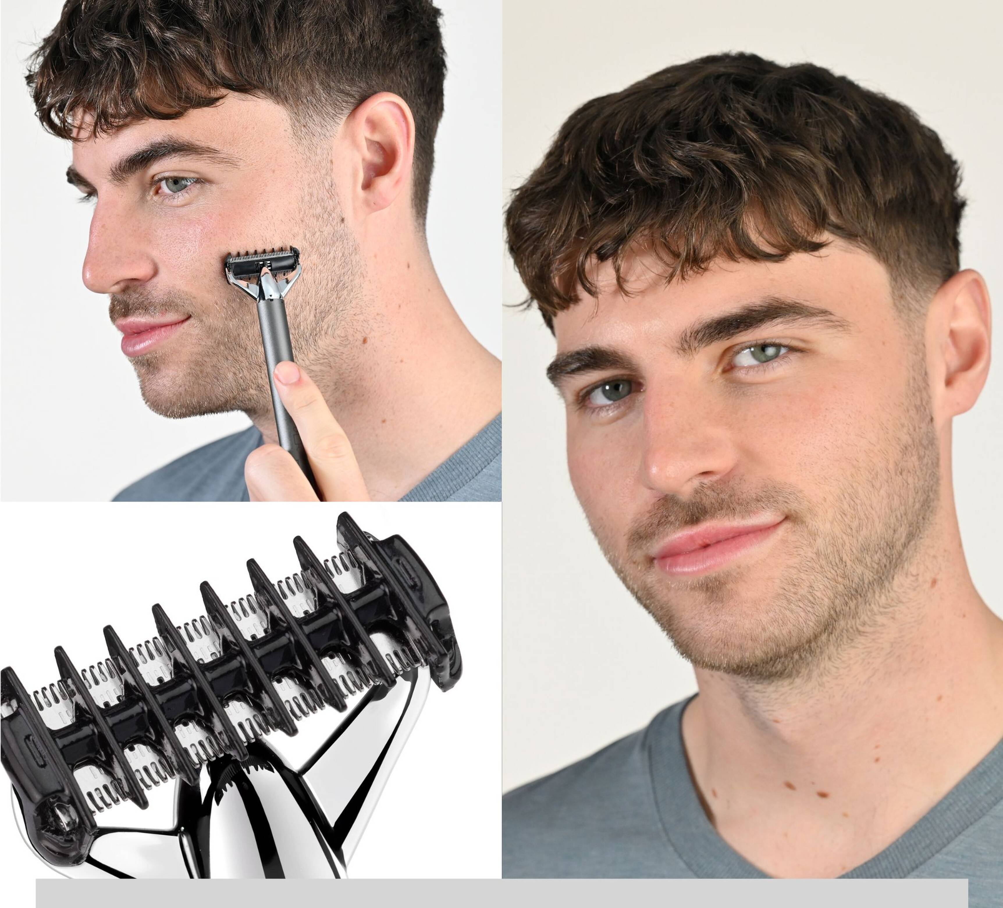 Tondeuse barbe compacte X-BLADE métal chromé