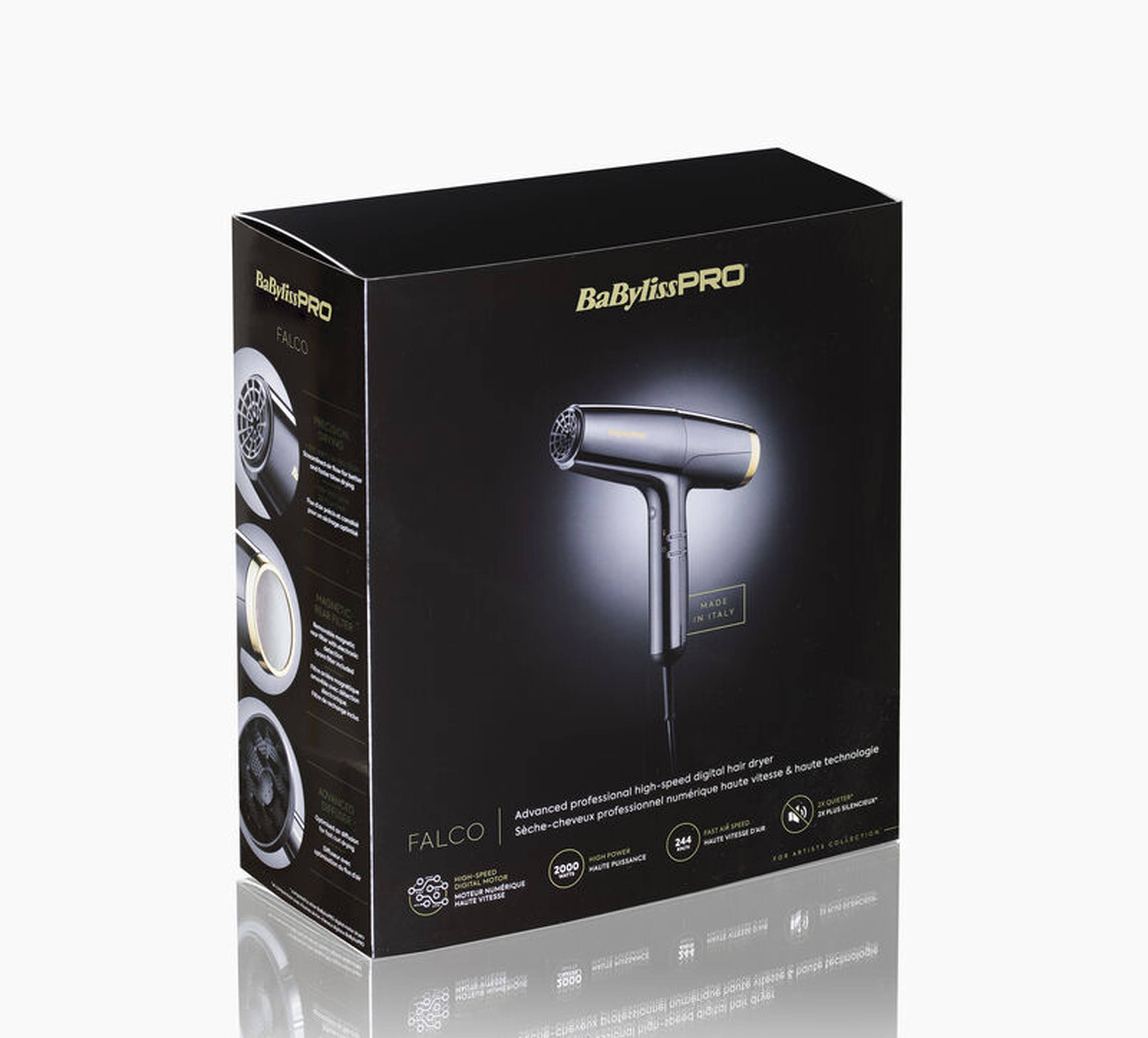 Grey and Gold FALCO high-speed hair dryer