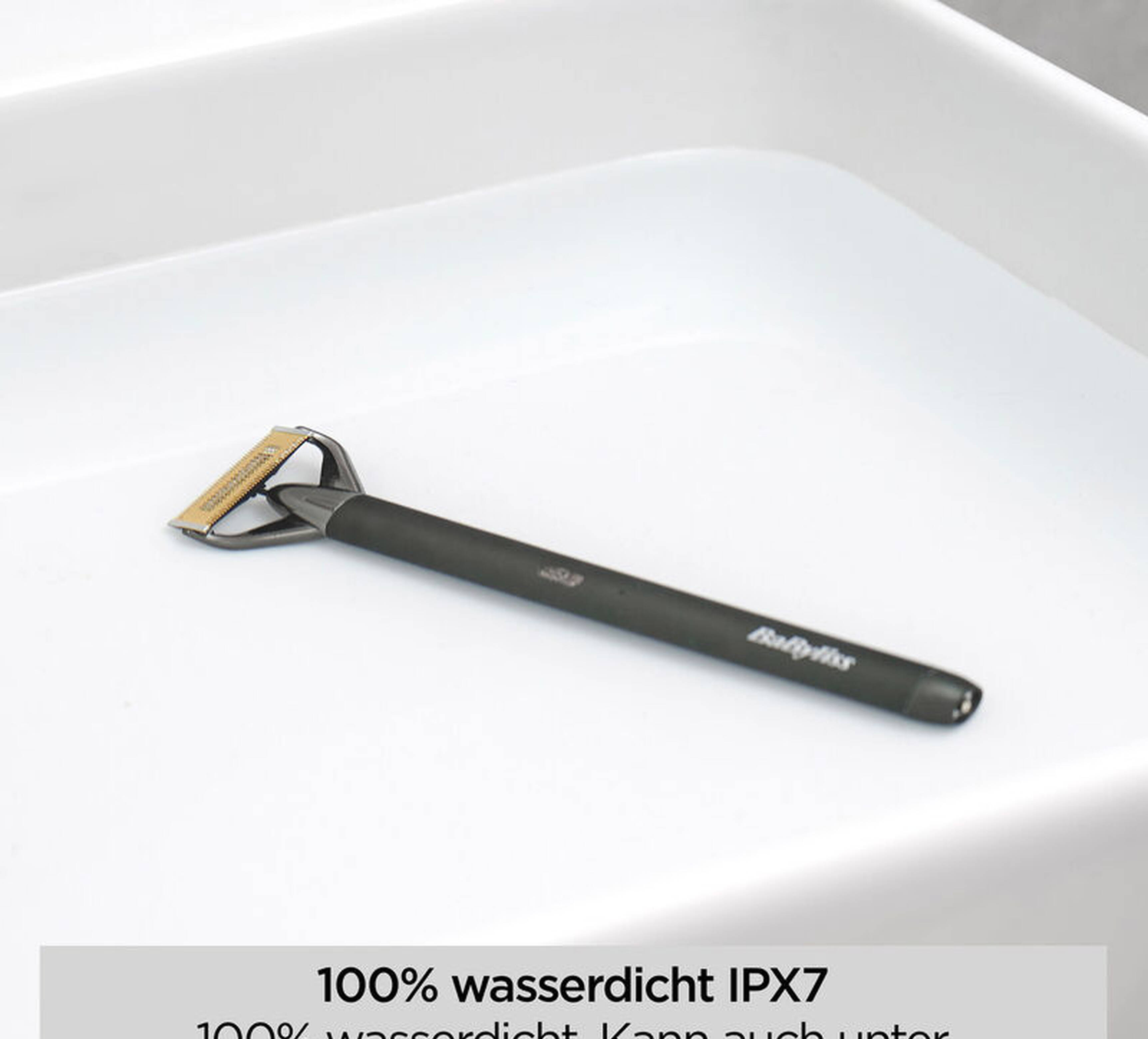 Kompakte doppelte Bartschneider, schwarz chromiert.