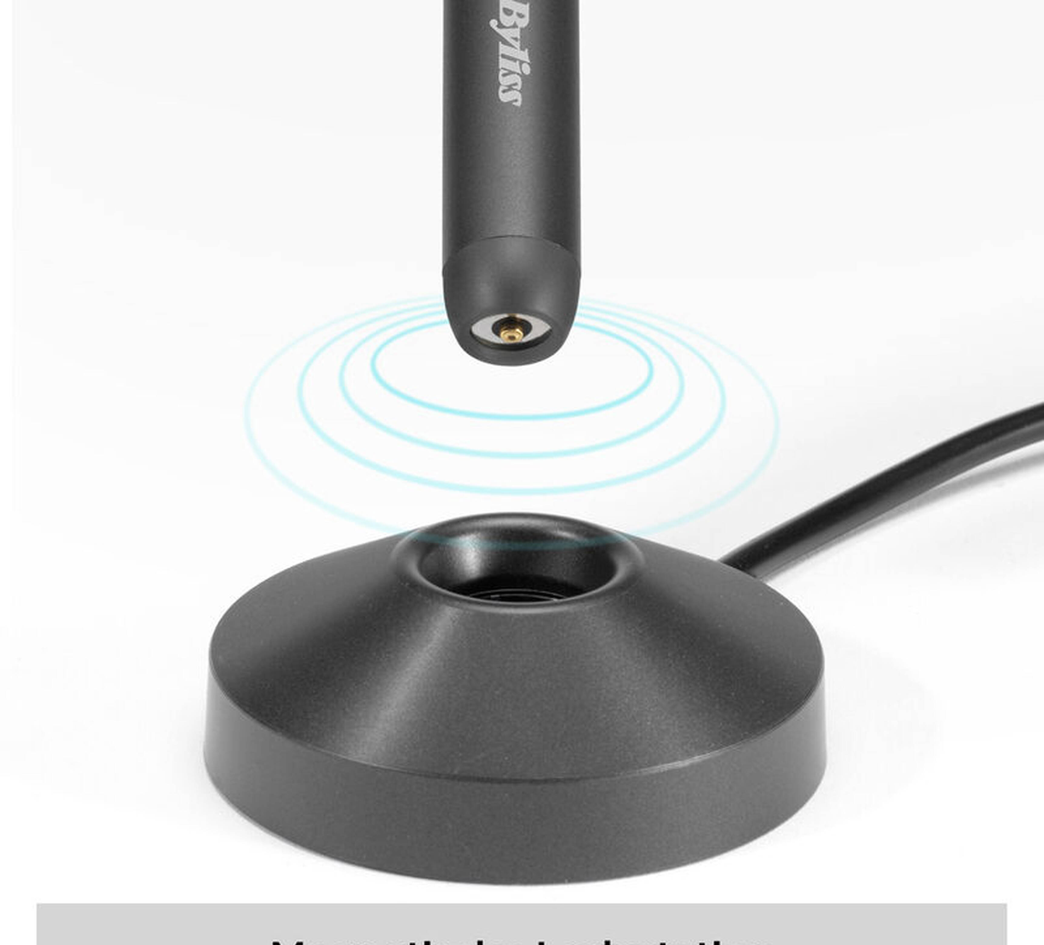 Kompakte doppelte Bartschneider, schwarz chromiert.