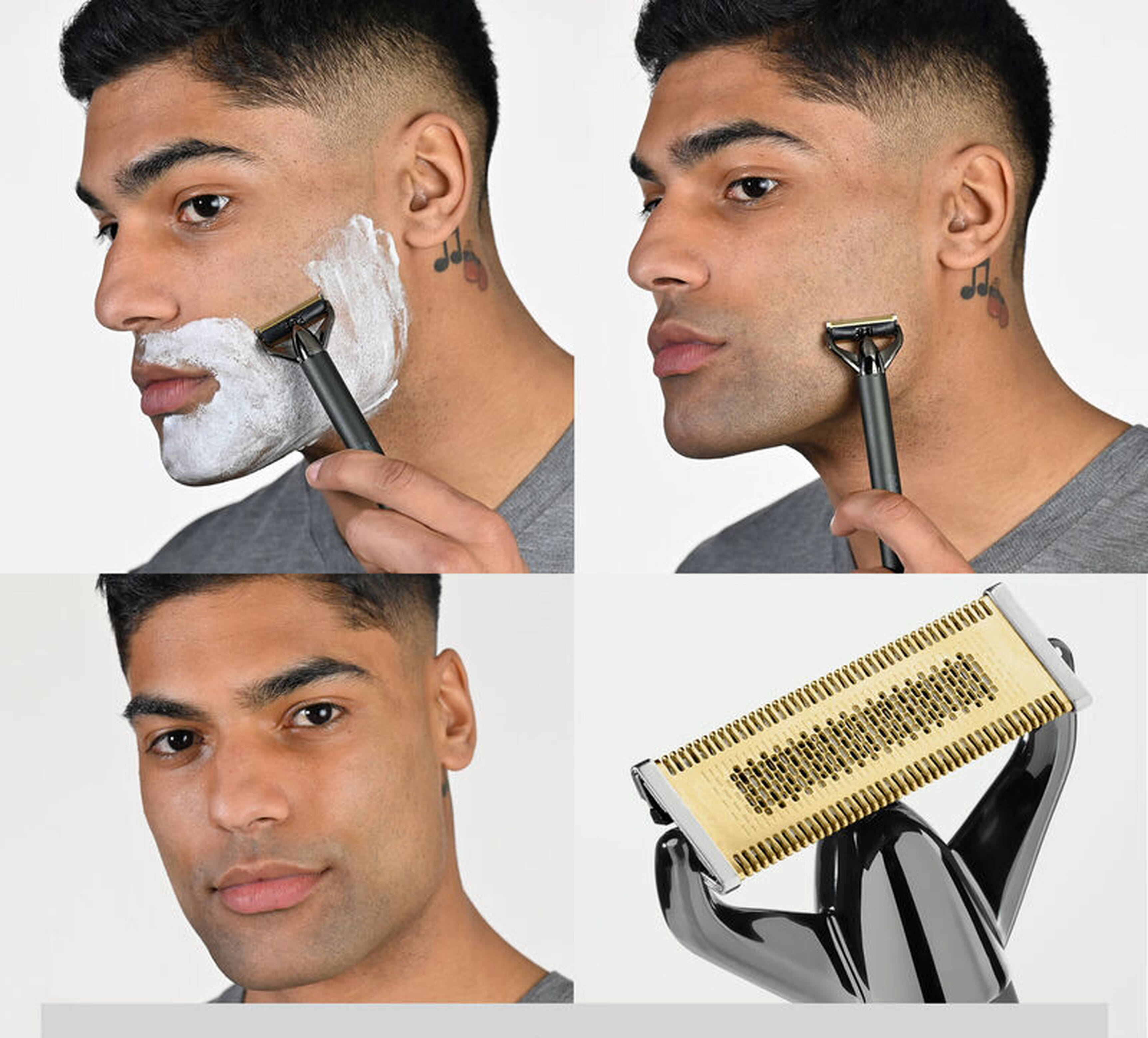 Tondeuse barbe compacte double, noir chromé