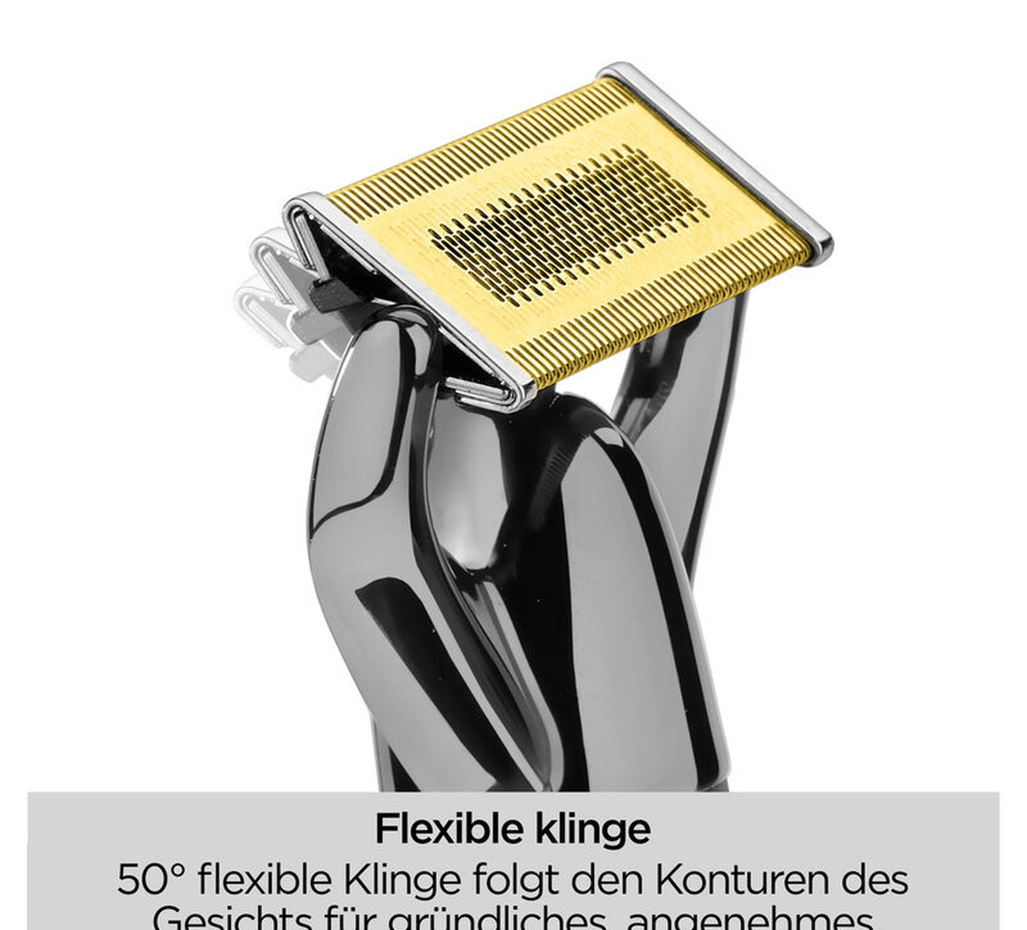 Tondeuse barbe compacte double, noir chromé