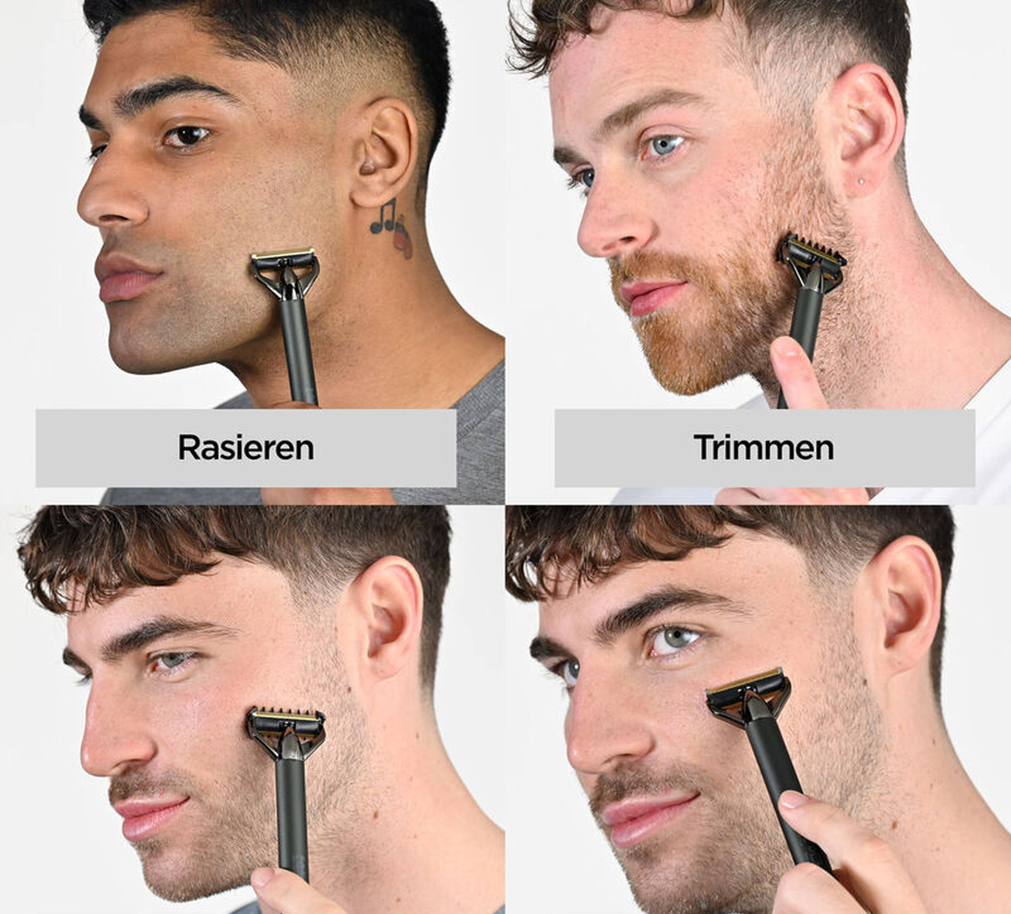 Tondeuse barbe compacte double, noir chromé