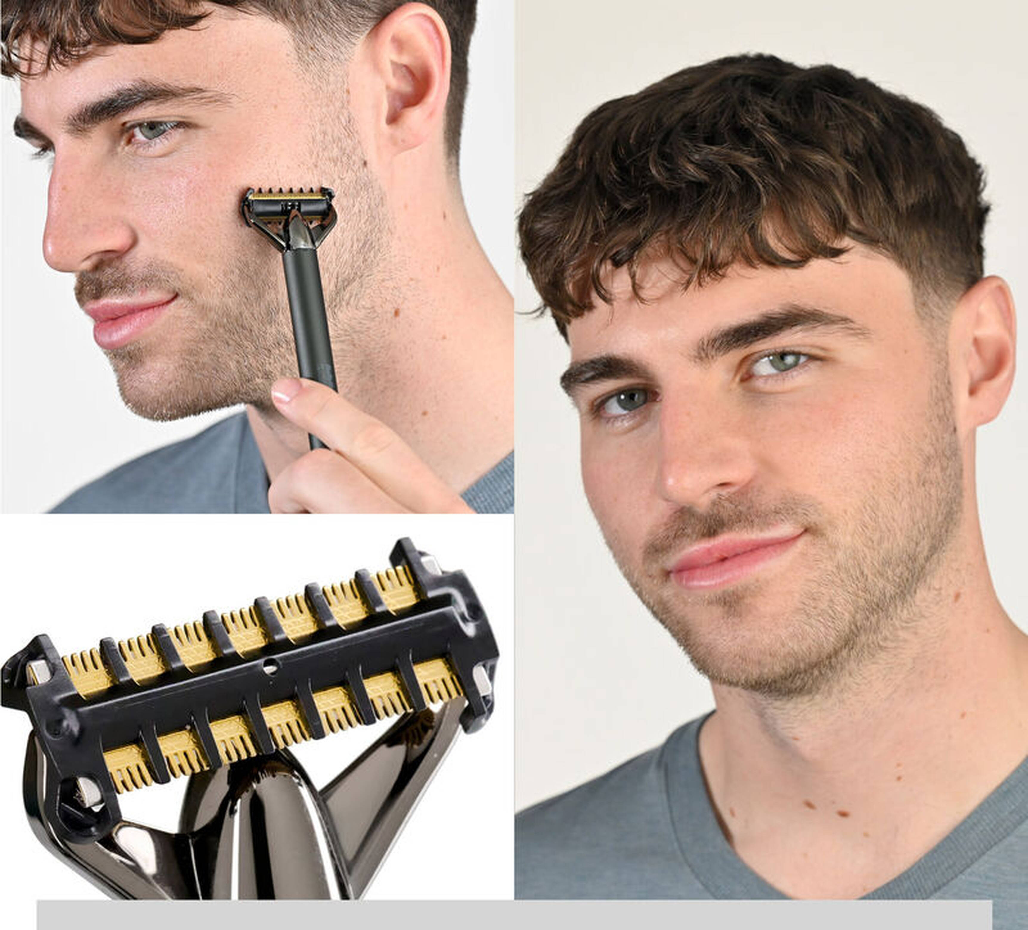 Tondeuse barbe compacte double, noir chromé