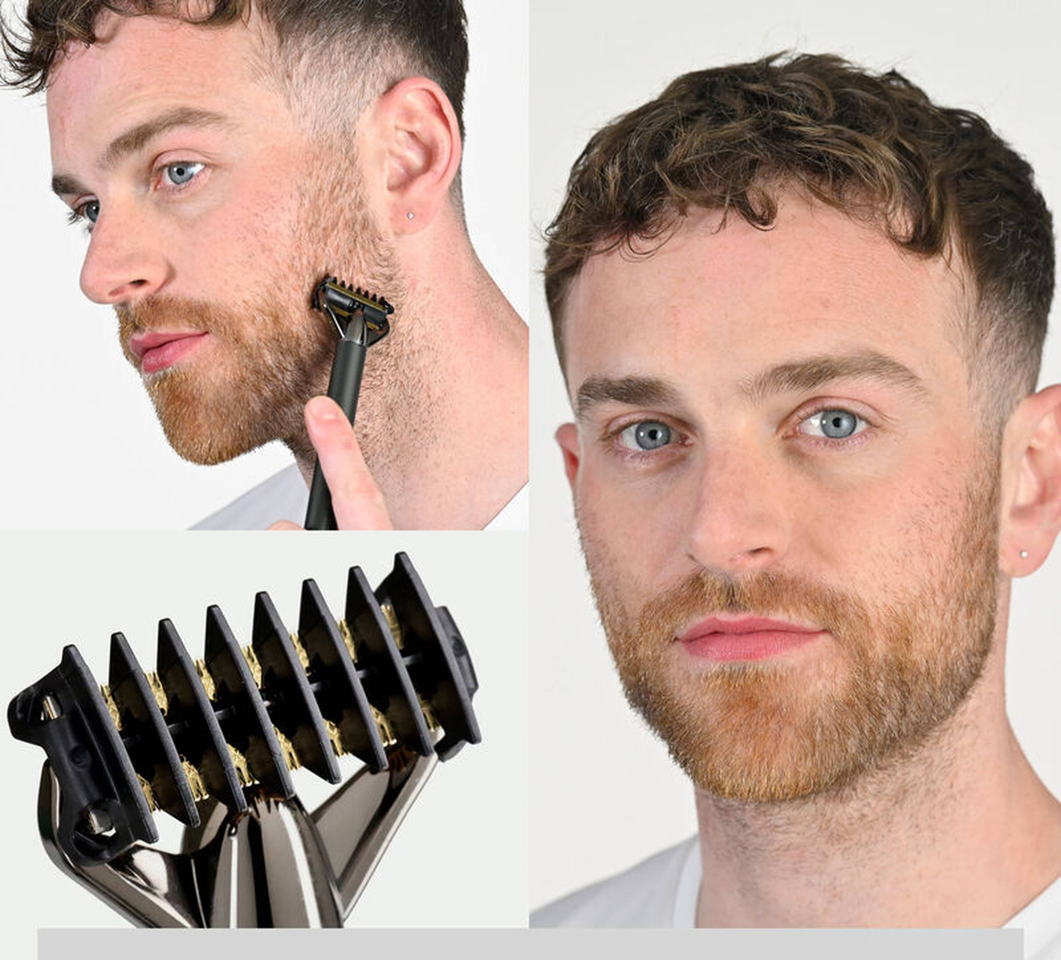 Tondeuse barbe compacte double, noir chromé