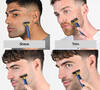 Kompakter Doppelkinn-Rasierer, blau und gold