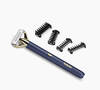 Tondeuse barbe compacte double, bleu et or