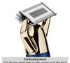 Tondeuse barbe compacte double, bleu et or