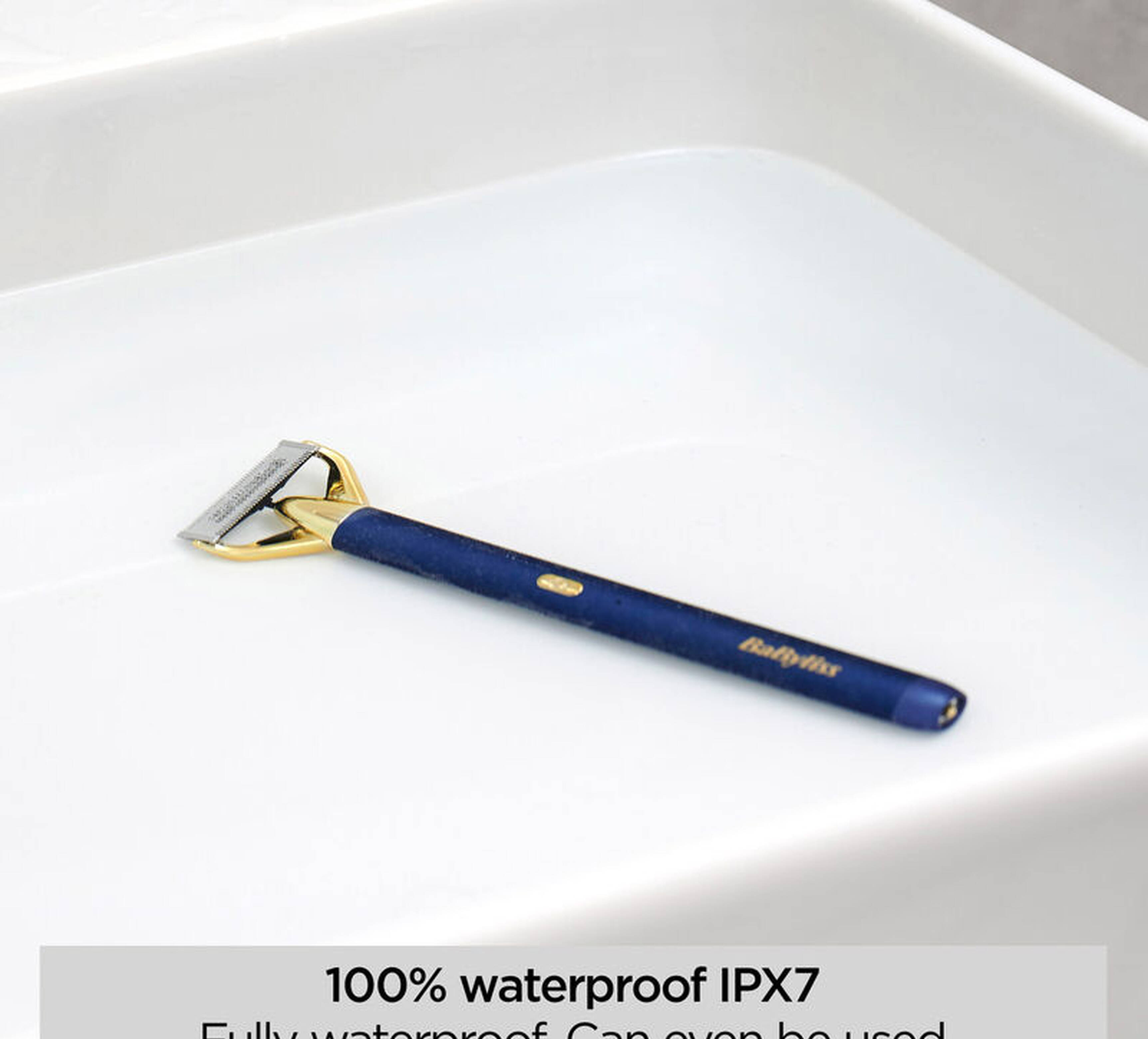 Tondeuse barbe compacte double, bleu et or