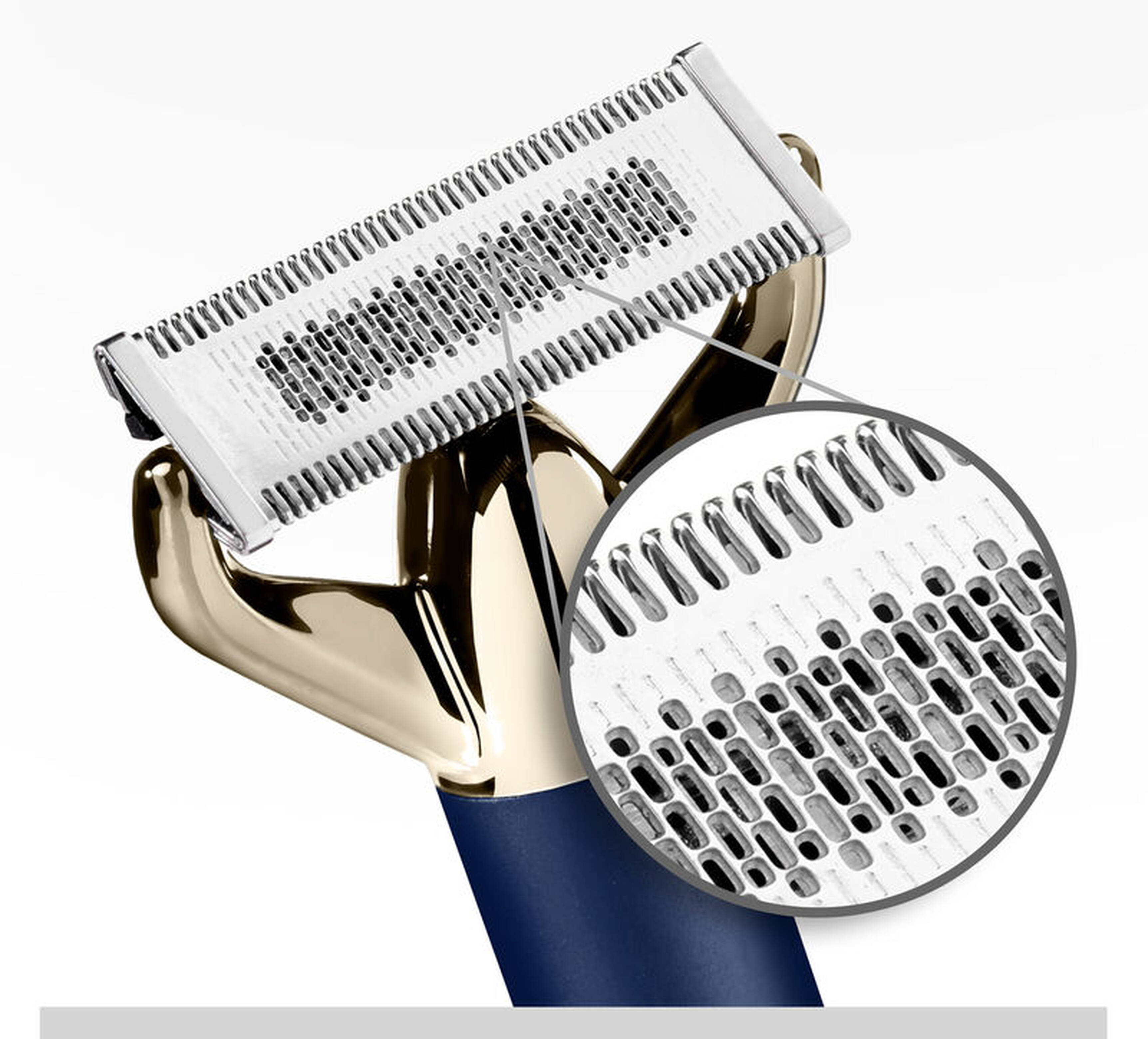 Tondeuse barbe compacte double, bleu et or