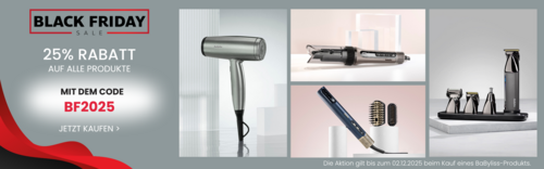 Black Friday BaByliss Schweiz – 25% Rabatt auf Haar- und Bartstyling-Tools, schnelle Lieferung in der ganzen Schweiz.